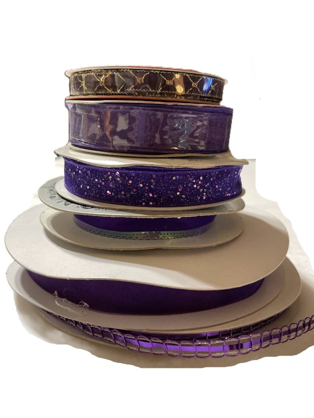 Ribbon Lot of 6 Corsage, Wedding, Prom, Crafts Various Sizes (See Description)